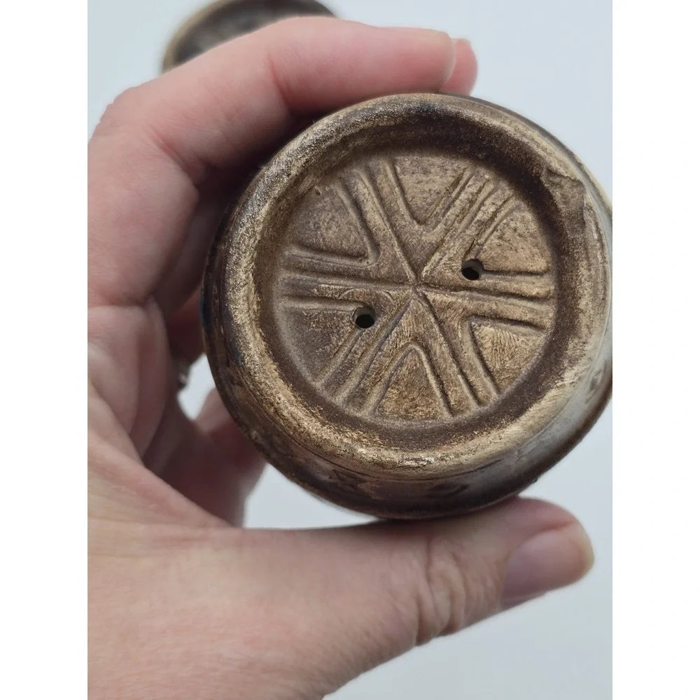 Pair of Vintage MCM Ceramic Salt Pepper Shakers‎ Indian Native American Barrels
